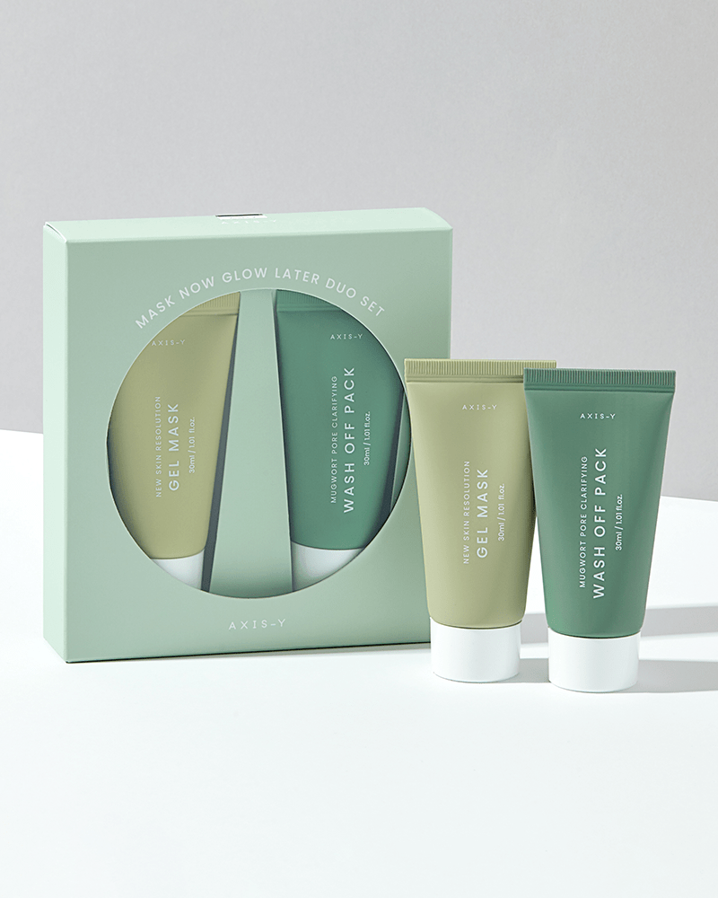 AXIS Y Mask Now Glow Later Duo Set - Korean Skincare Brightening & Hydrating Face Mask Kit for Glowing Skin | Perfect for Night Routine & Self-Care Days