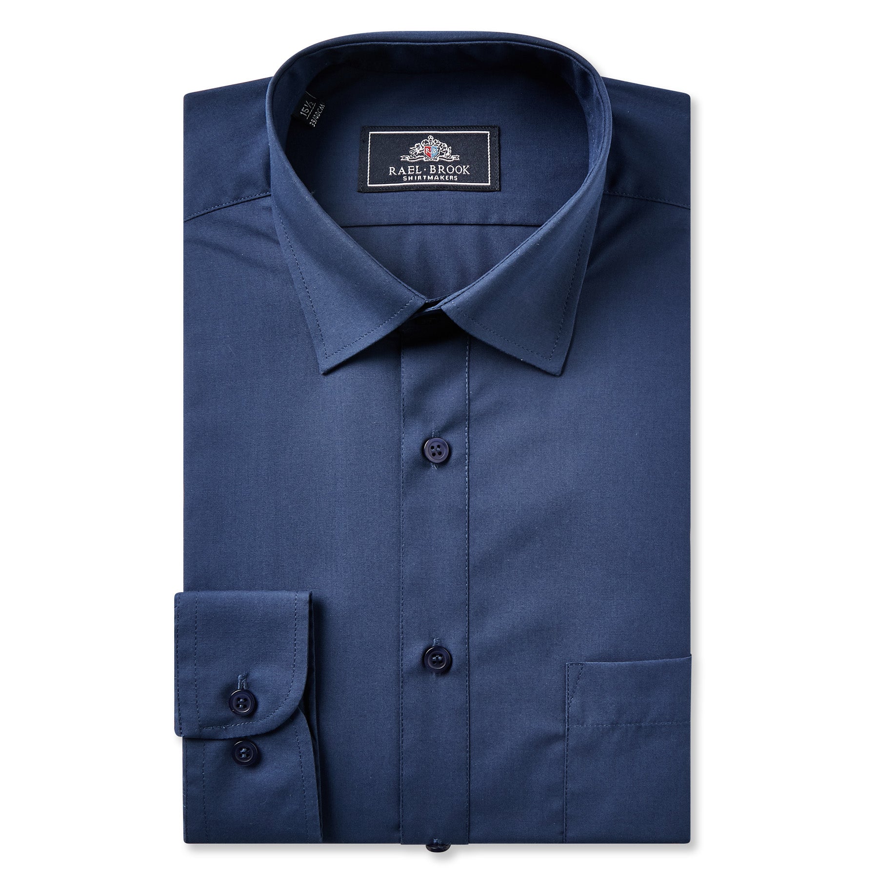 Men's Navy Blue Classic Collar Shirt - Slim Fit Casual Dress Shirt for Work, Office & Formal Events | Breathable Cotton Comfort