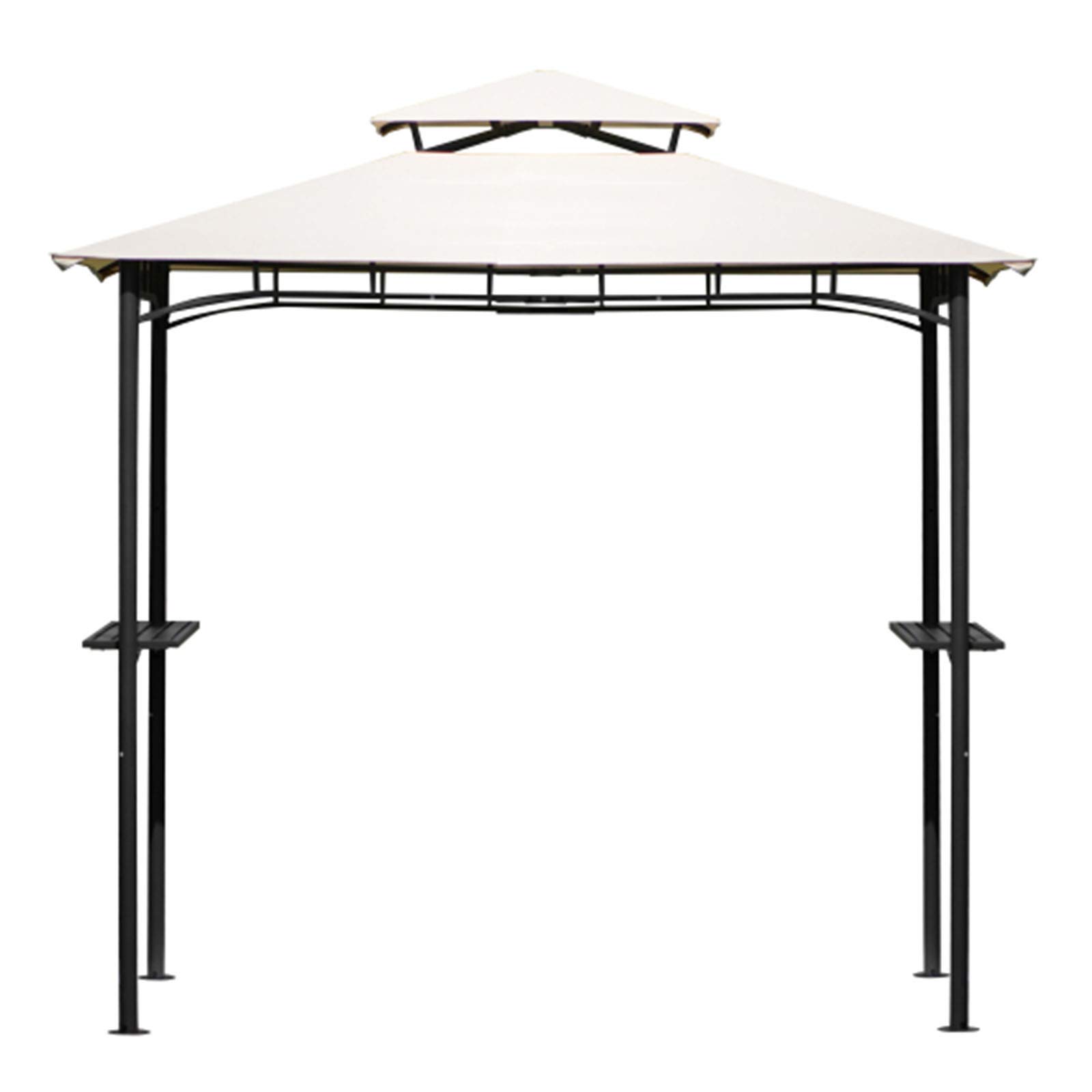 ADDOK Portable BBQ Canopy Tent for Outdoor Cooking, Heavy-Duty Grill Gazebo with Shelves & Metal Frame, Beige - Perfect for Backyard BBQs, Camping & Picnics