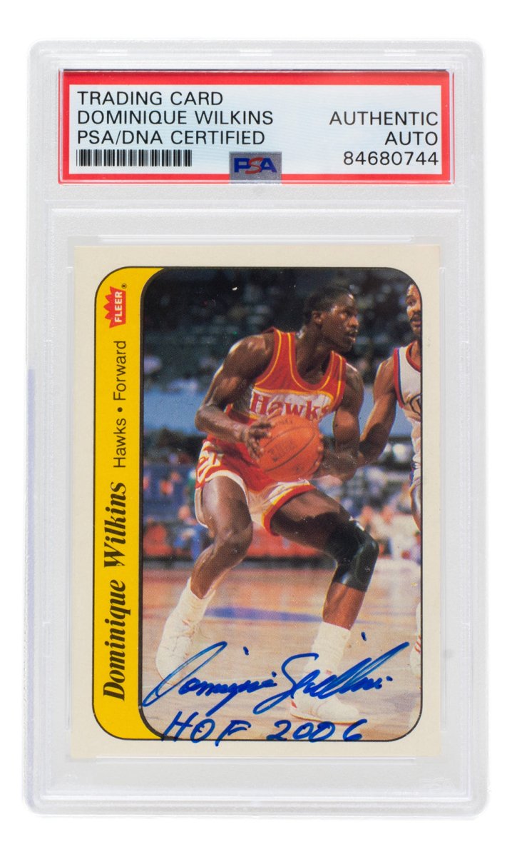 Dominique Wilkins Autographed 1986 Atlanta Hawks Fleer Basketball Card #11 - HOF 2006 - PSA/DNA Certified - Perfect for NBA Memorabilia Collections & Sports Fan Gifts