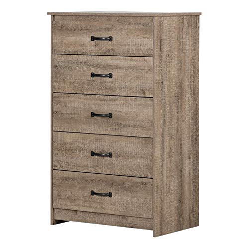 BOWERY HILL 5-Drawer Tall Wood Dresser - Farmhouse Bedroom Storage Organizer Chest with Spacious Drawers | Perfect for Closet Organization, Master Bedroom & Guest Room Storage