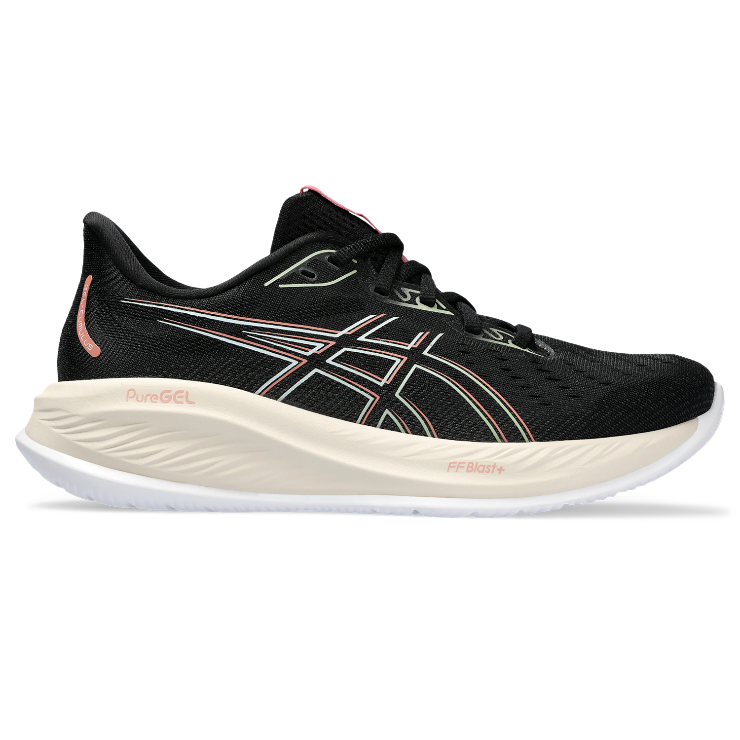ASICS Women's Cumulus 26 Running Shoes - Black/Dark Jade - Lightweight Cushioned Sneakers for Jogging, Gym Workouts & Everyday Comfort