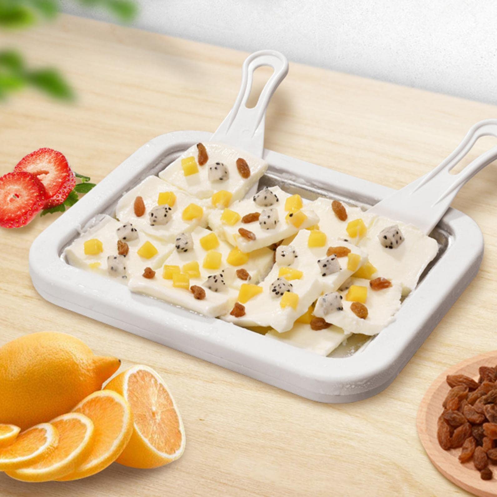 OLOPE Mini Ice Cream Maker for Kids - Homemade Yogurt, Fruit Ice Cream & Frozen Treats Machine with 2 Spatulas | Fun Family Activity for All Ages | Perfect for Birthday Parties, Summer Snacks & Healthy Desserts