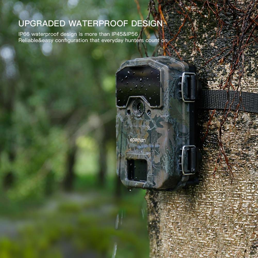 Apeman H55 20MP 1080P HD Infrared Night Vision Hunting Trail Camera with IP66 Waterproof - Perfect for Wildlife Monitoring, Home Security, and Outdoor Adventures