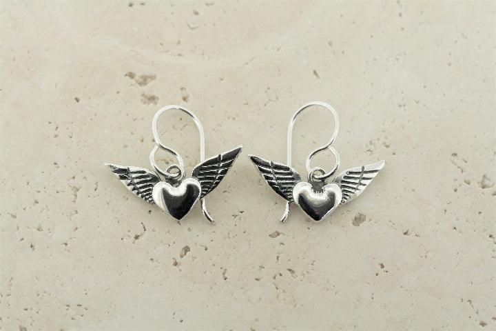 Flying Heart Drop Earrings for Women - Romantic Dangle Jewelry Gift for Valentine's Day, Anniversary & Date Night