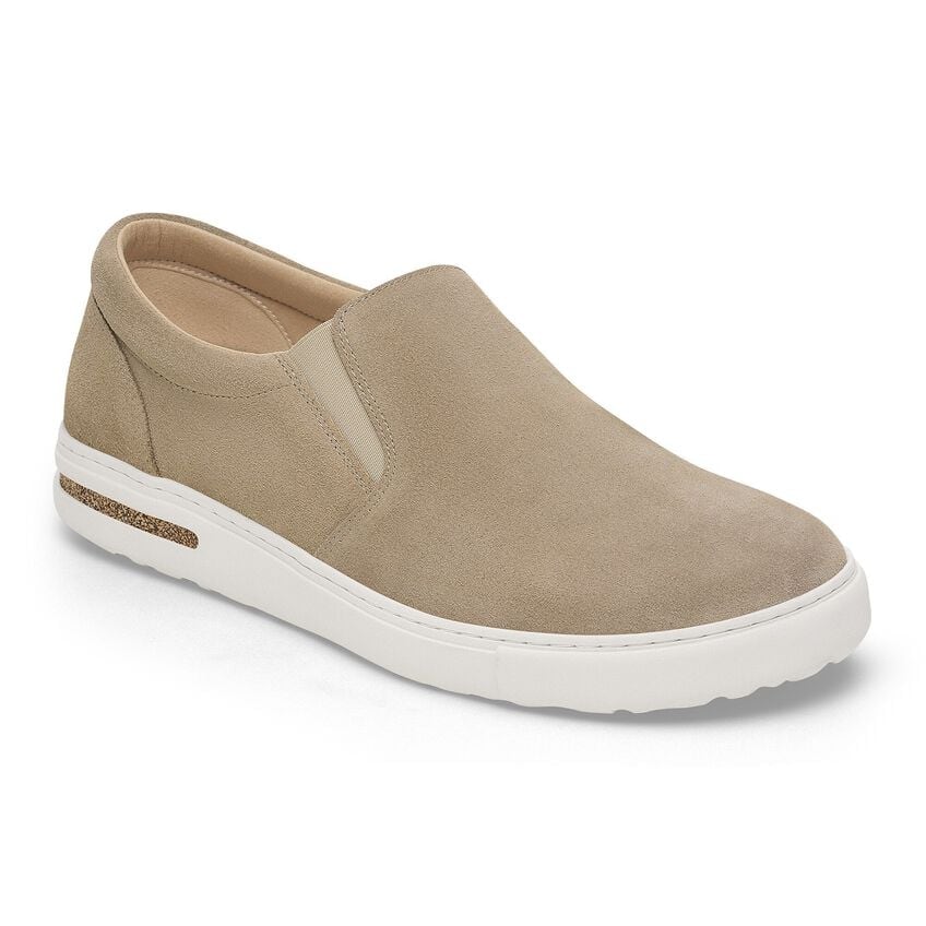 Birkenstock Women's Oswego Suede Leather Sandals in Taupe - Comfortable Casual Footwear for Walking, Travel & Everyday Wear