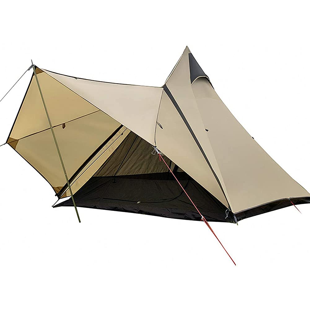 Premium Pyramid Tent for Adults - Waterproof Double Layer Camping Tent for Outdoor, Hiking, Hunting - Indian Tipi Style Yurt Tent Fits 3-4 People | Perfect for Family Camping, Backpacking & Wilderness Adventures