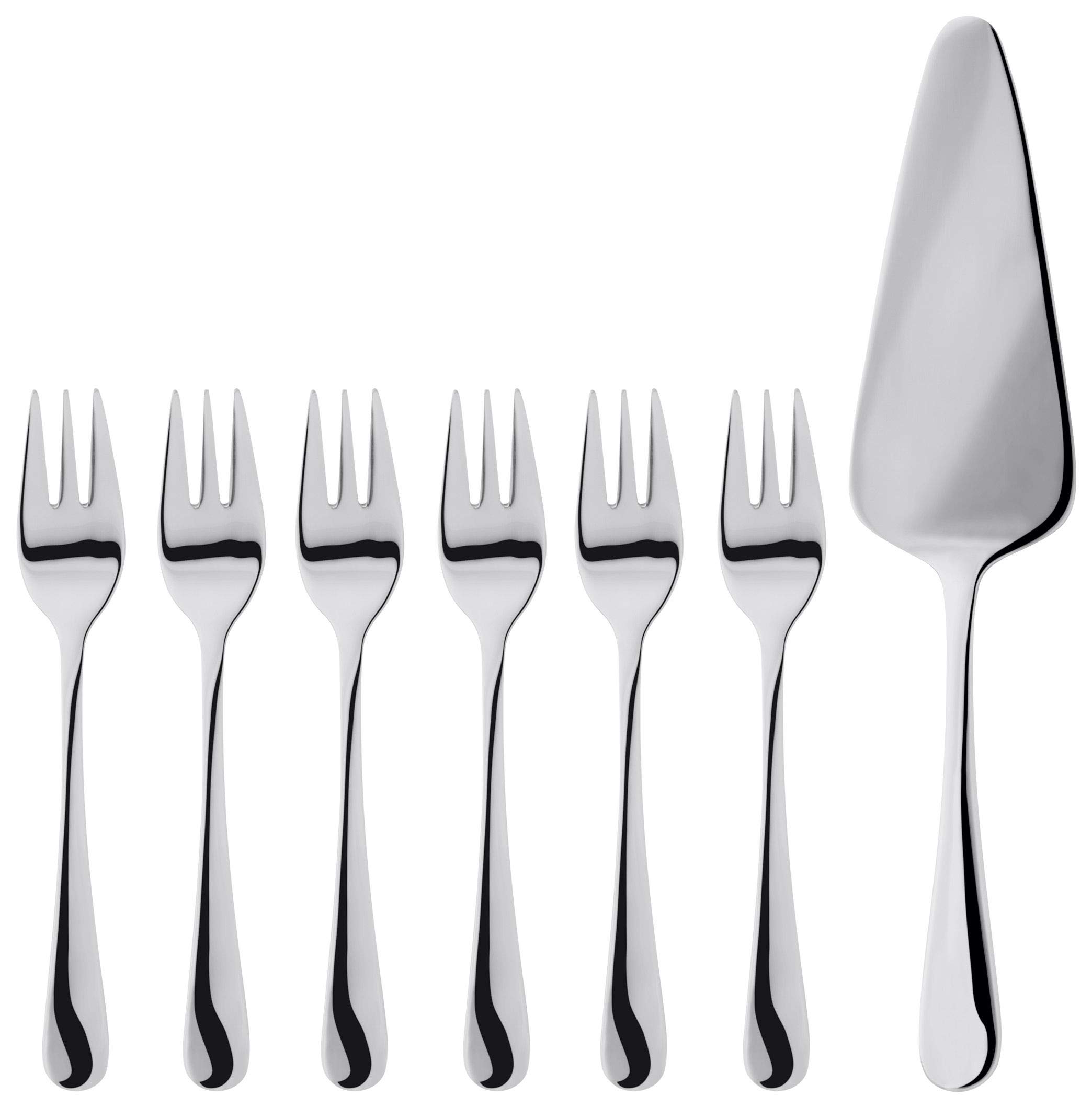 Judge Windsor BF31 18/10 Stainless Steel 7-Piece Cutlery Set for 6 People - Includes Dinner Knives, Slice & Pastry Forks - 25 Year Cake Gift Set in Silver | Perfect for Weddings, Anniversaries & Formal Dining