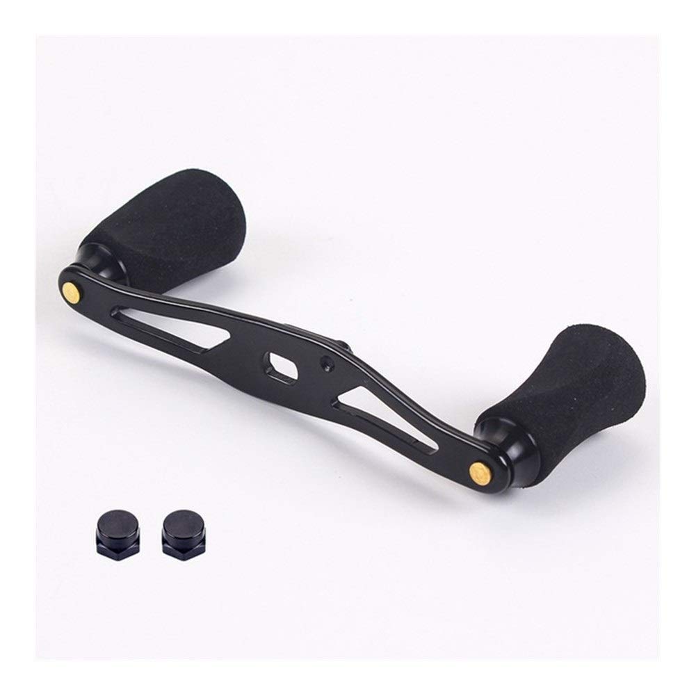 Premium EVA Knob Aluminum Alloy Fishing Reel Handle - Compatible with Baitcasting & Spinning Reels - 4 Bearings, Black - Ideal for Saltwater & Freshwater Fishing Accessories