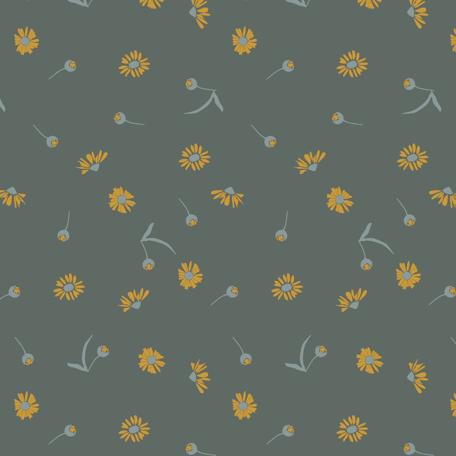Canyon Spring Cotton & Steel Fabric - CSAC204 SL2 Chamomile Slate - Perfect for Quilting, Sewing & DIY Home Decor Projects