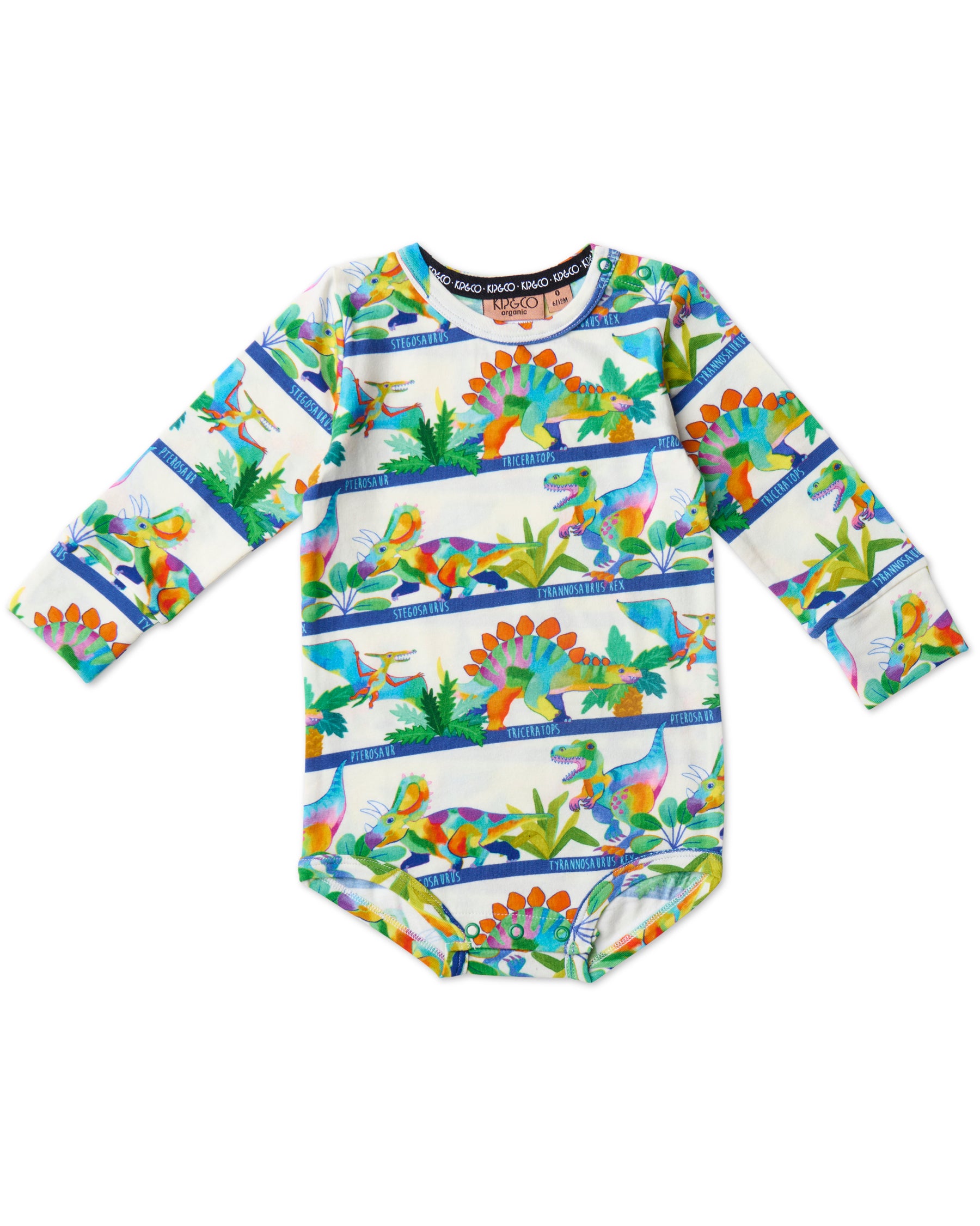 Dino Safari Organic Cotton Long Sleeve Baby Romper Jumpsuit - Soft & Comfortable Outfit for Boys & Girls - Perfect for Playtime, Outdoor Adventures & Photo Shoots