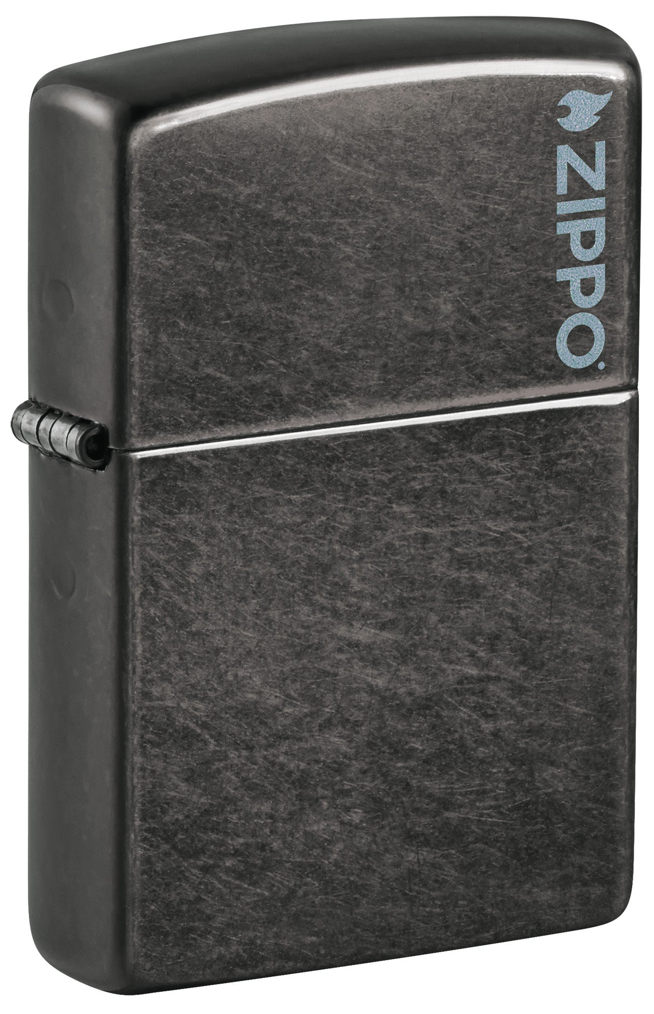 Classic Grey Zippo Logo Lighter - Windproof Refillable Metal Lighter for Outdoor Camping, Hiking & Everyday Use