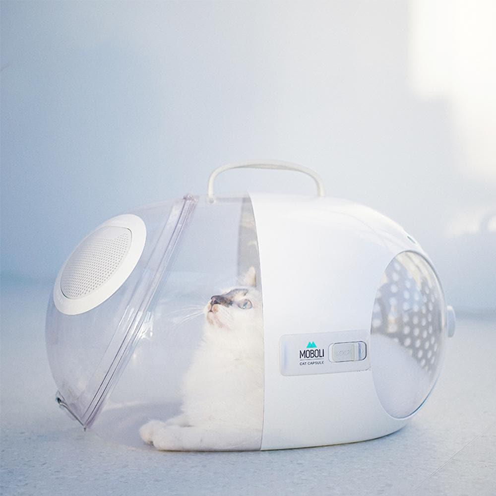 Moboli Capsule Cat Carrier - Breathable Pet Travel Bag for Small Dogs & Cats - Portable Airline Approved Carrier with Shoulder Strap - Perfect for Vet Visits, Travel & Outdoor Adventures