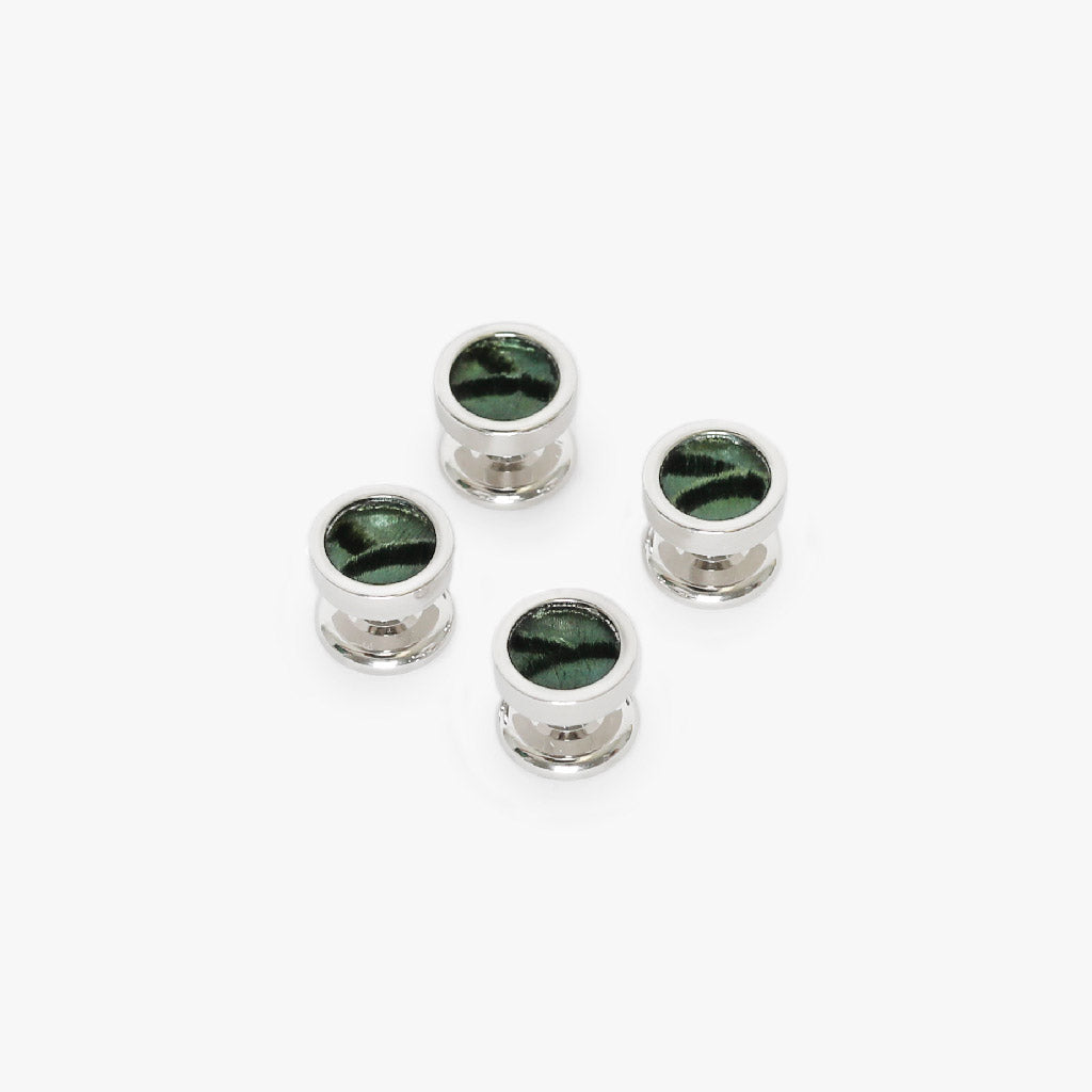 Dewees Tuxedo Studs for Men - Classic Cufflinks & Shirt Studs Set for Formal Wear | Perfect for Weddings, Prom, Black Tie Events & Business Attire