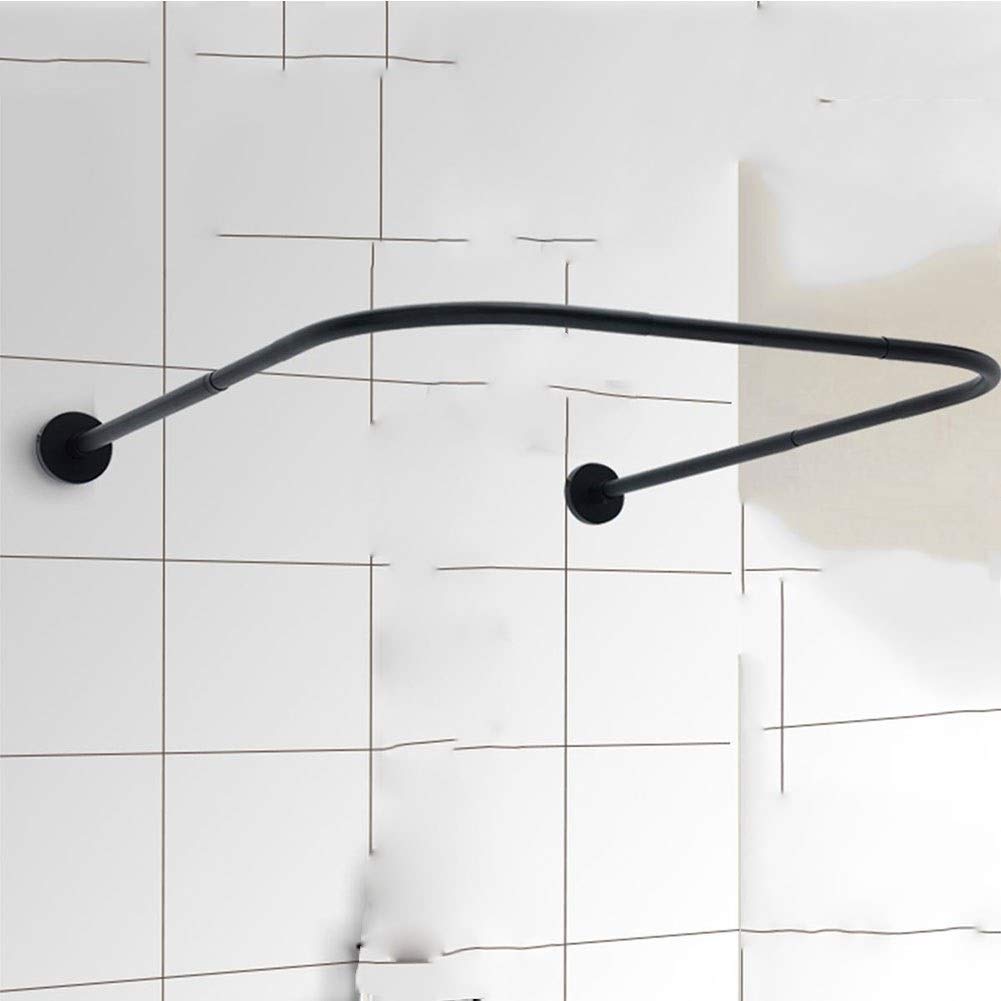 Extendable U-Shaped Stainless Steel Shower Curtain Rod - No Drill Punch-Free Suction Cup Bathroom Rail for Bathtub & Walk-In Showers | BeiWang (Color A)