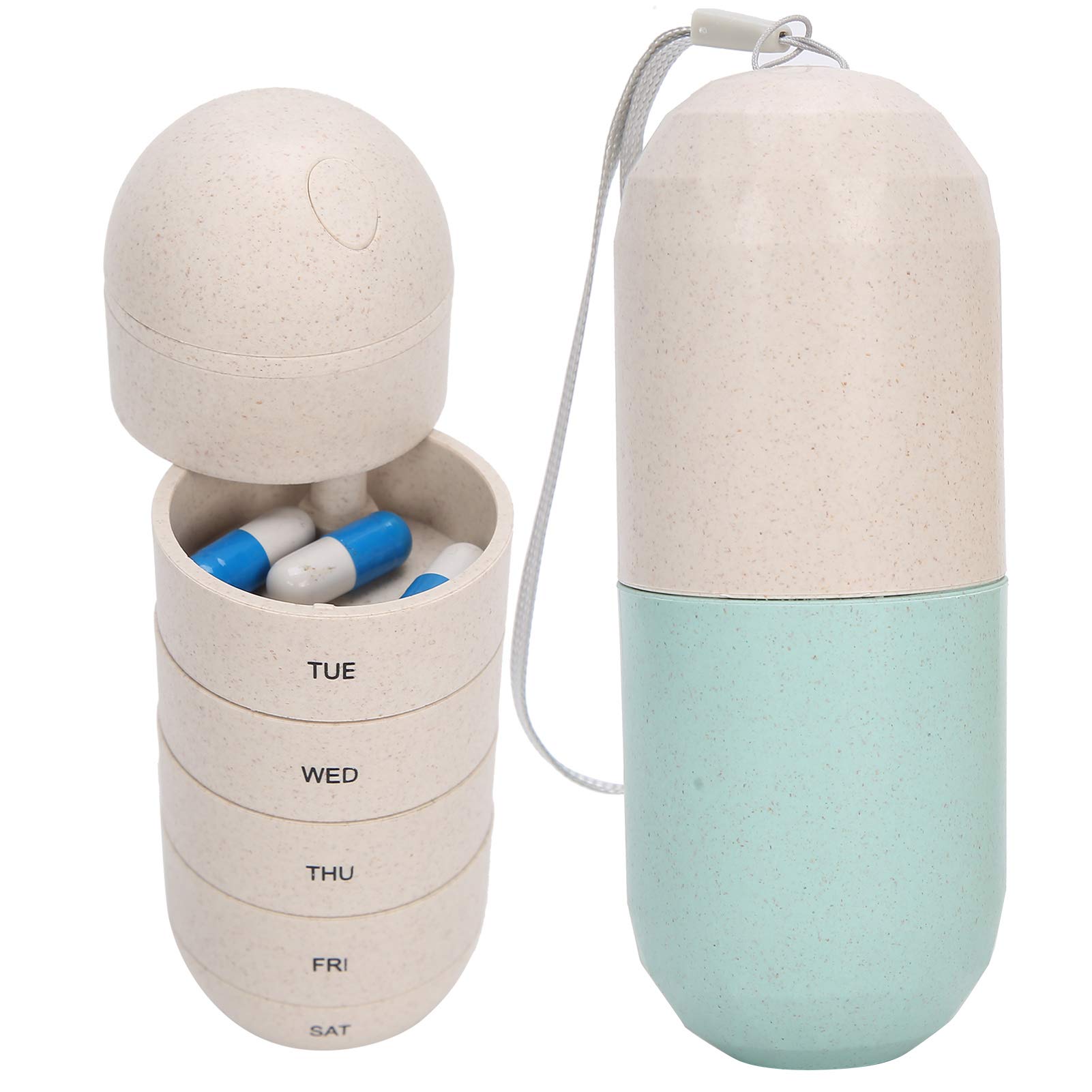 7-Day Waterproof Pill Organizer Box - Portable Weekly Pill Case for Vitamins & Medications - Travel, Home & Office Use