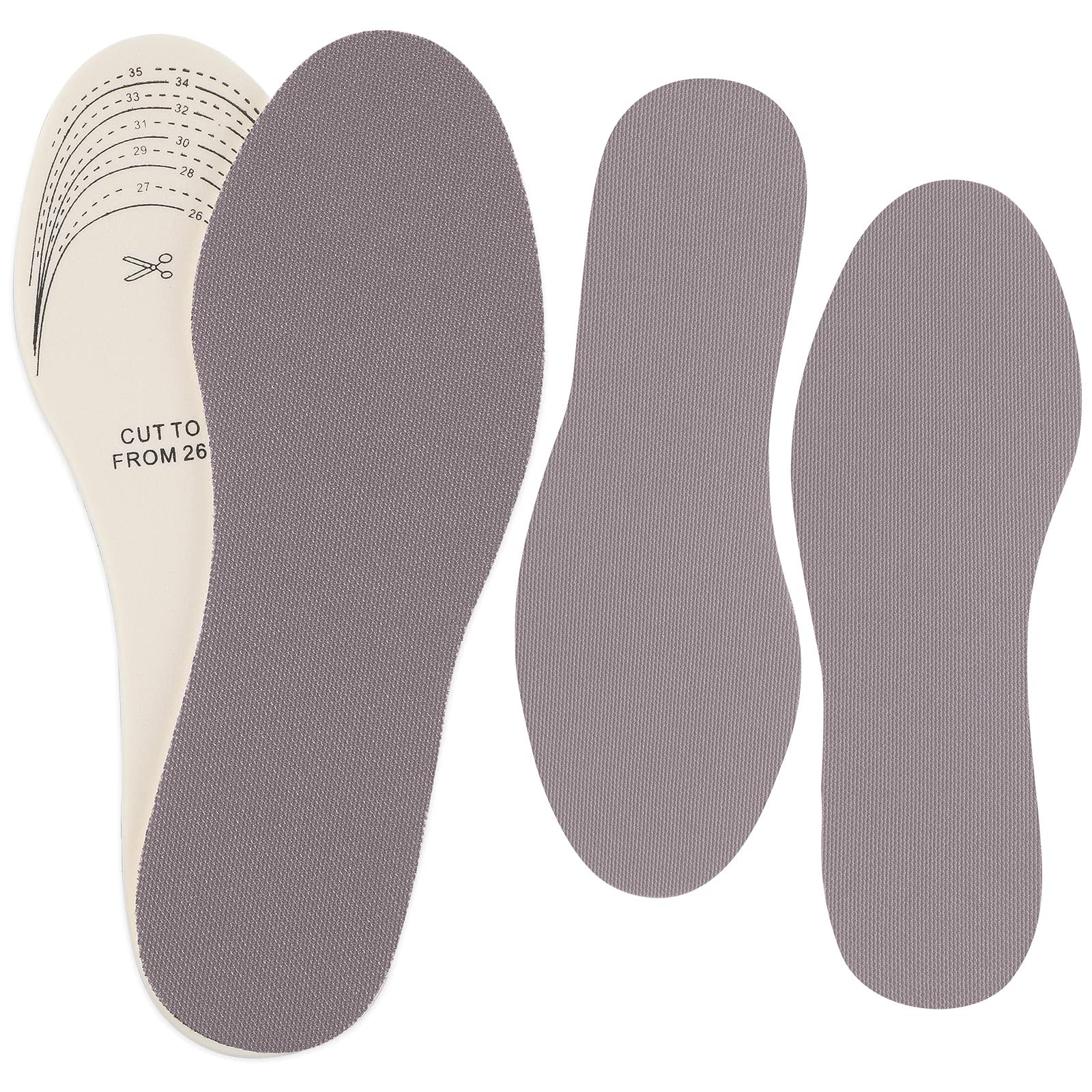 **Eurzom 2 Pairs Kids Shoe Insoles - Memory Foam Inserts for Children, Washable & Breathable Latex, Soft Toddler & Women's Shoe Filler - Gray (Perfect for Spring & Summer Comfort, School & Playtime)**