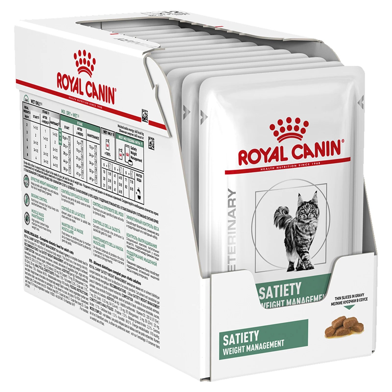 Royal Canin Satiety Support Weight Management Cat Food Pouches - High Protein, Low Calorie Wet Food for Overweight Cats - Perfect for Indoor Cats & Weight Control Diets