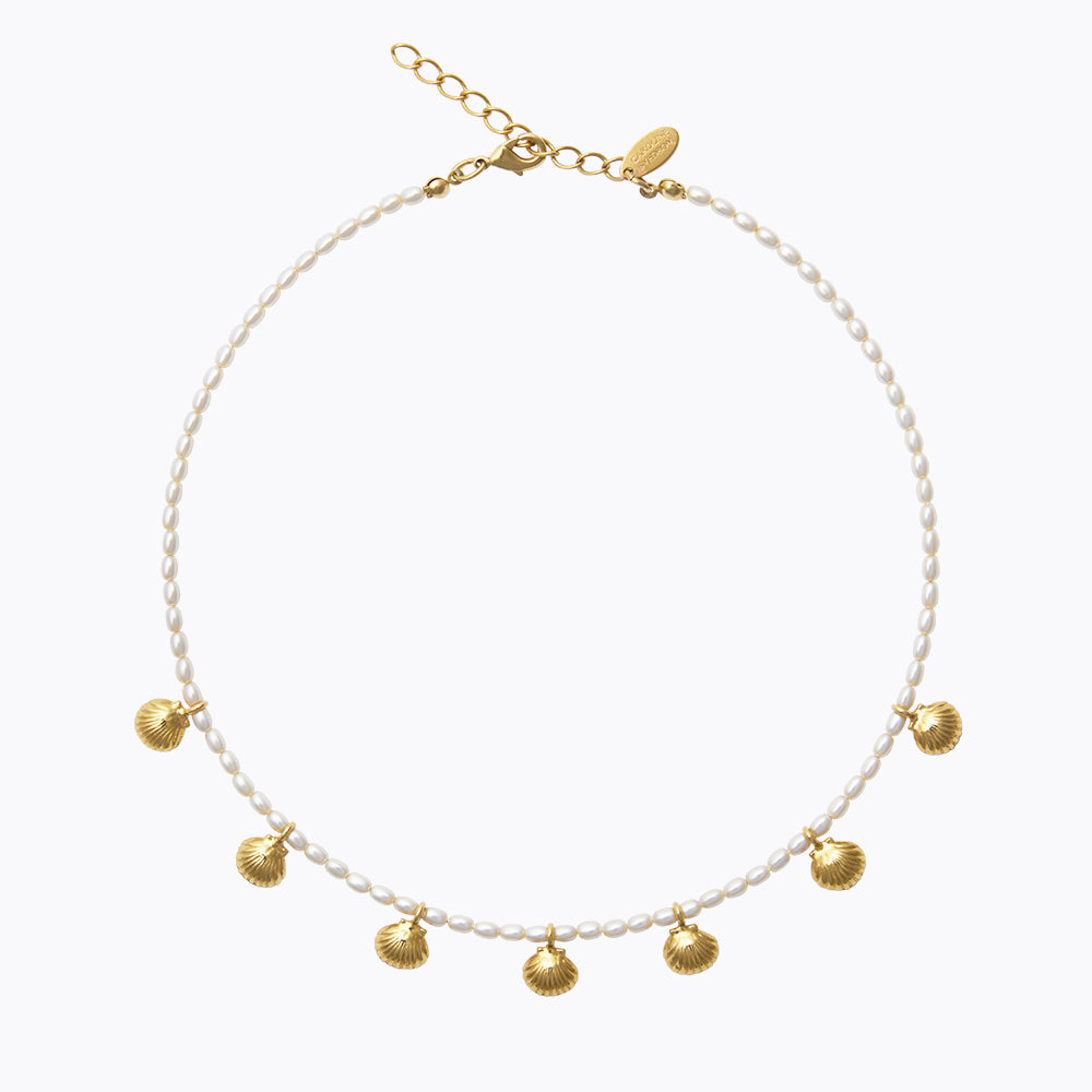 Elegant Shell Pearl Choker Necklace for Women - Vintage Style Beaded Jewelry Gift for Brides, Parties & Special Occasions