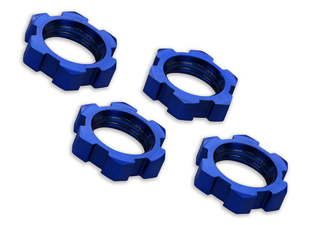 17mm Splined Wheel Nut for Traxxas X-Maxx - Durable Blue Alloy Lock Nut - Perfect for RC Cars, Off-Road Vehicles & Truck Upgrades