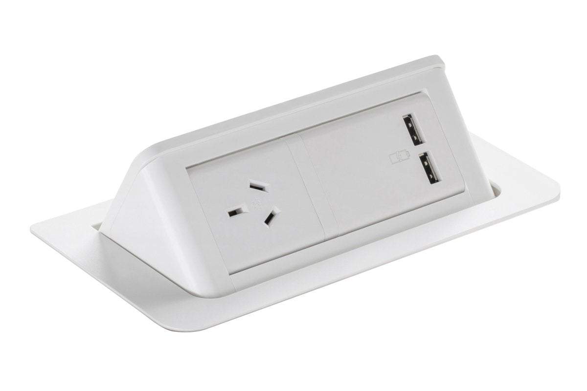 CMS Pop Up Module with 1500mm 3-Pin Lead - White | Electrical Wiring Accessory for Home Automation & Smart Lighting Systems