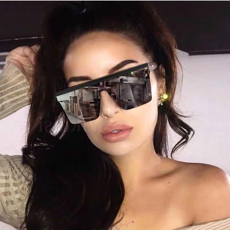 Flat Top Oversized Luxury Sunglasses for Women - UV Protection Fashion Sunglasses - Trendy Oversized Shades for Beach, Driving & Outdoor Activities