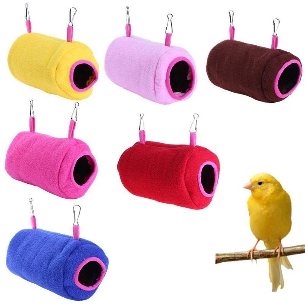 Soft Plush Bird Parrot Hammock - Cozy Cylindrical Hanging Nest for Small Birds - Perfect for Parakeets, Cockatiels & Lovebirds - Cage Accessory & Sleeping Tent for Pet Birds (Use in Bird Cages for Resting & Play)