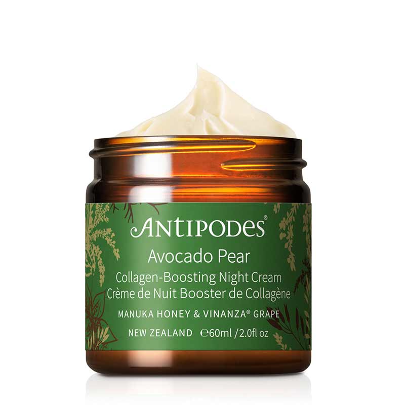 Antipodes Avocado Pear Collagen Boosting Night Cream - Organic Anti-Aging Face Moisturizer for Dry Skin | Perfect for Nighttime Skincare Routine & Wrinkle Reduction