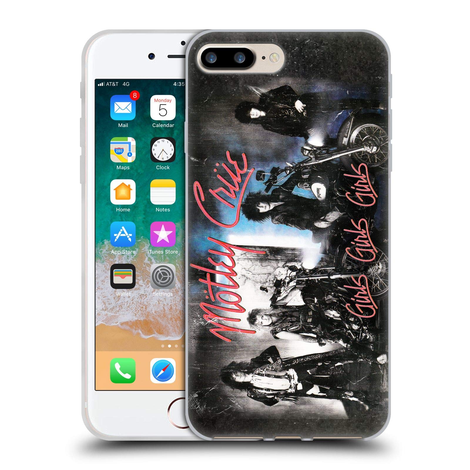 Officially Licensed Motley Crue Girls Girls Girls Album Soft Gel Case for Apple iPhone 7 Plus/iPhone 8 Plus - Durable Protective Cover for Music Fans & Concert Goers