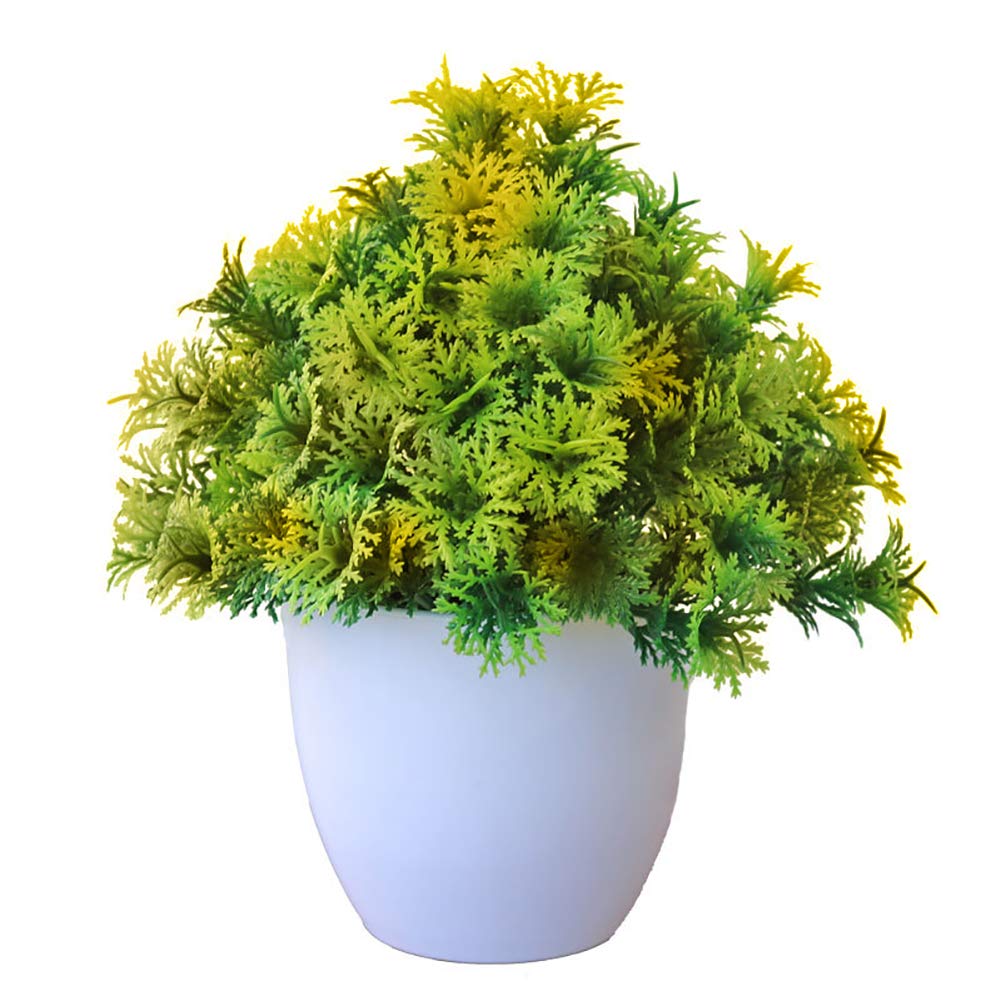 Ceramic Succulent Pots for Garden & Home Decor - Artificial Bonsai Fake Potted Plants in Yellow - Perfect for Hotel, Office & Indoor Greenery