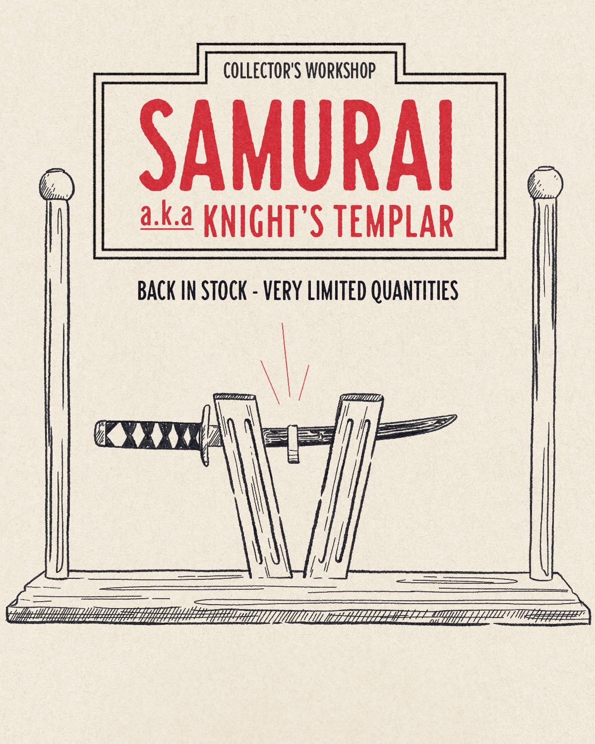 Samurai Sword - Authentic Japanese Katana Replica | Perfect for Cosplay, Martial Arts & Collectors | Knight's Templar Inspired Design
