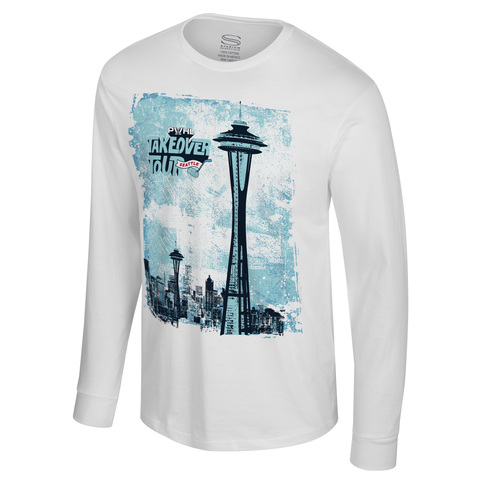 PWHL Seattle Takeover City Photo Long Sleeve T-Shirt for Adults - Comfortable Stadium Essentials & Fan Gear for Hockey Games, Concerts, and City Outings