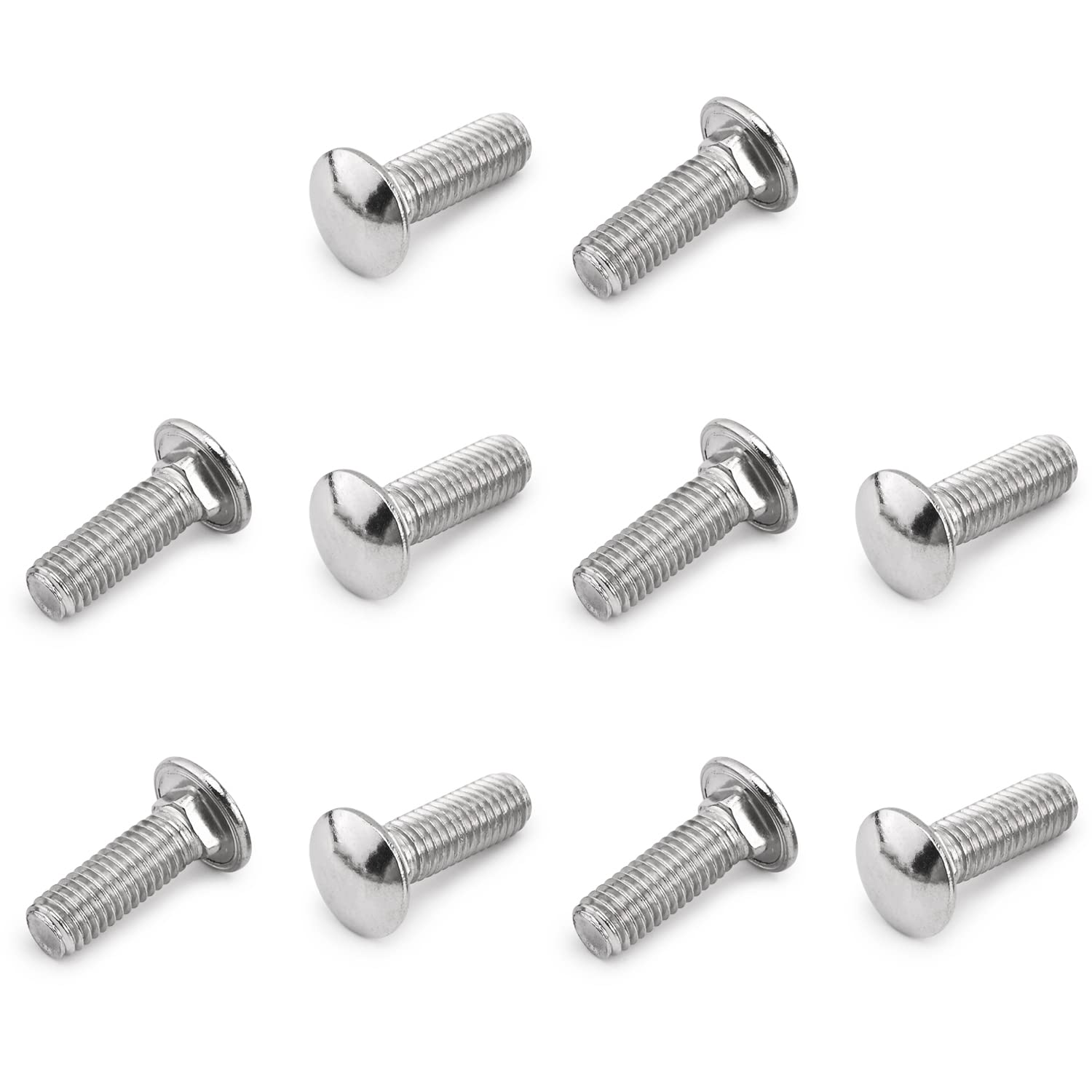 M8x25mm 304 Stainless Steel Carriage Bolts 20PCS - for Furniture & Automotive