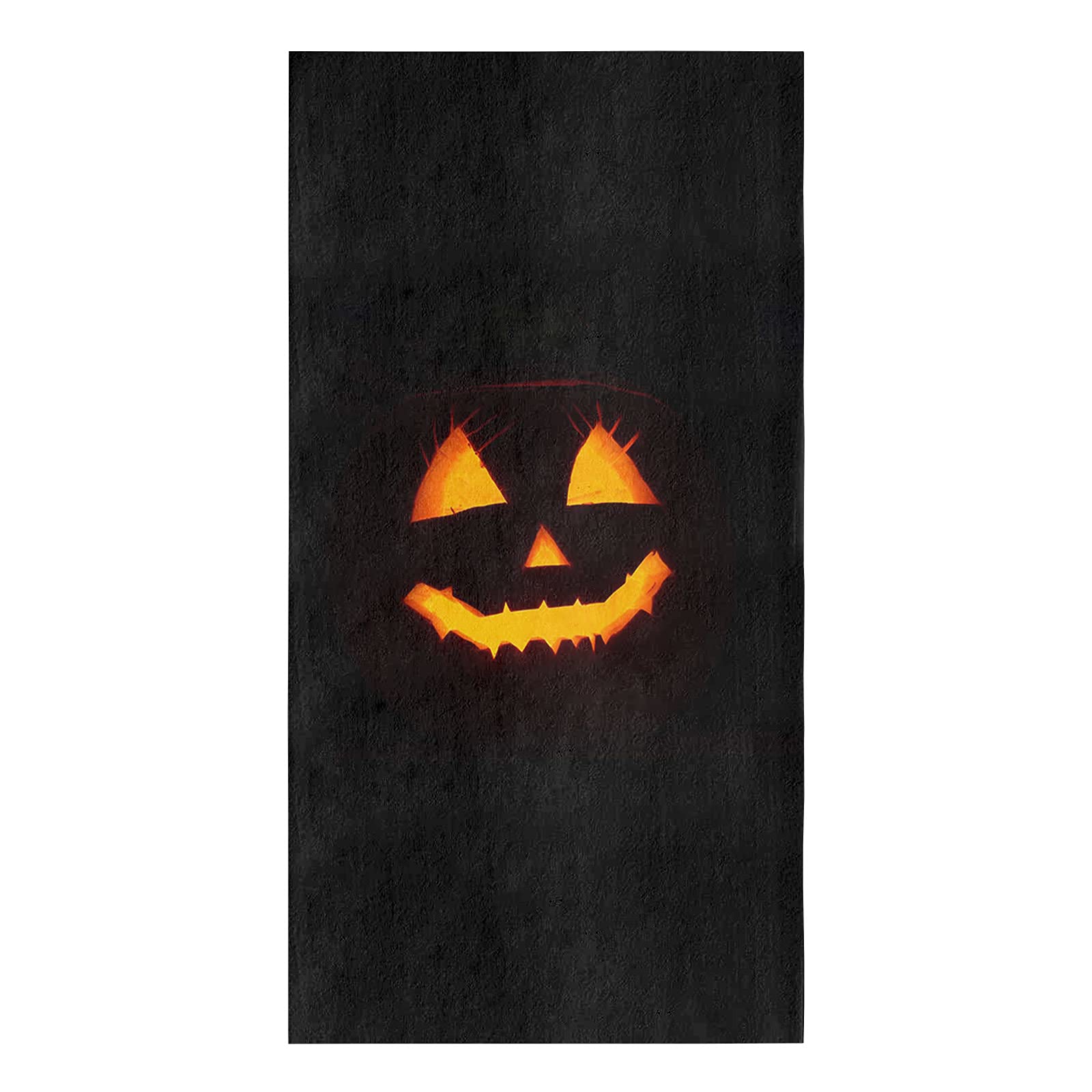 Halloween Kitchen Towels Set - Jack-O-Lantern Pumpkin Tea Towel | Microfiber Absorbent & Washable | Orange & Black Soft Dish Towel (18x28 Inch) for Kitchen, Bathroom | Perfect for Halloween Decor, Parties & Gift Giving