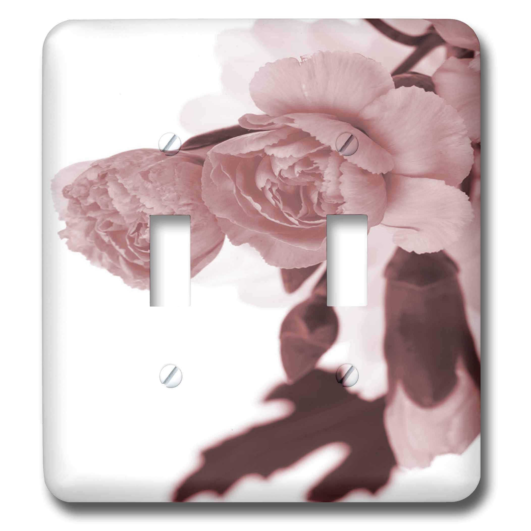3D Rose LLC LSP_20619_2 Delicate Grey Roses Double Toggle Switch - Perfect for Home Decor, DIY Projects, and Electrical Upgrades
