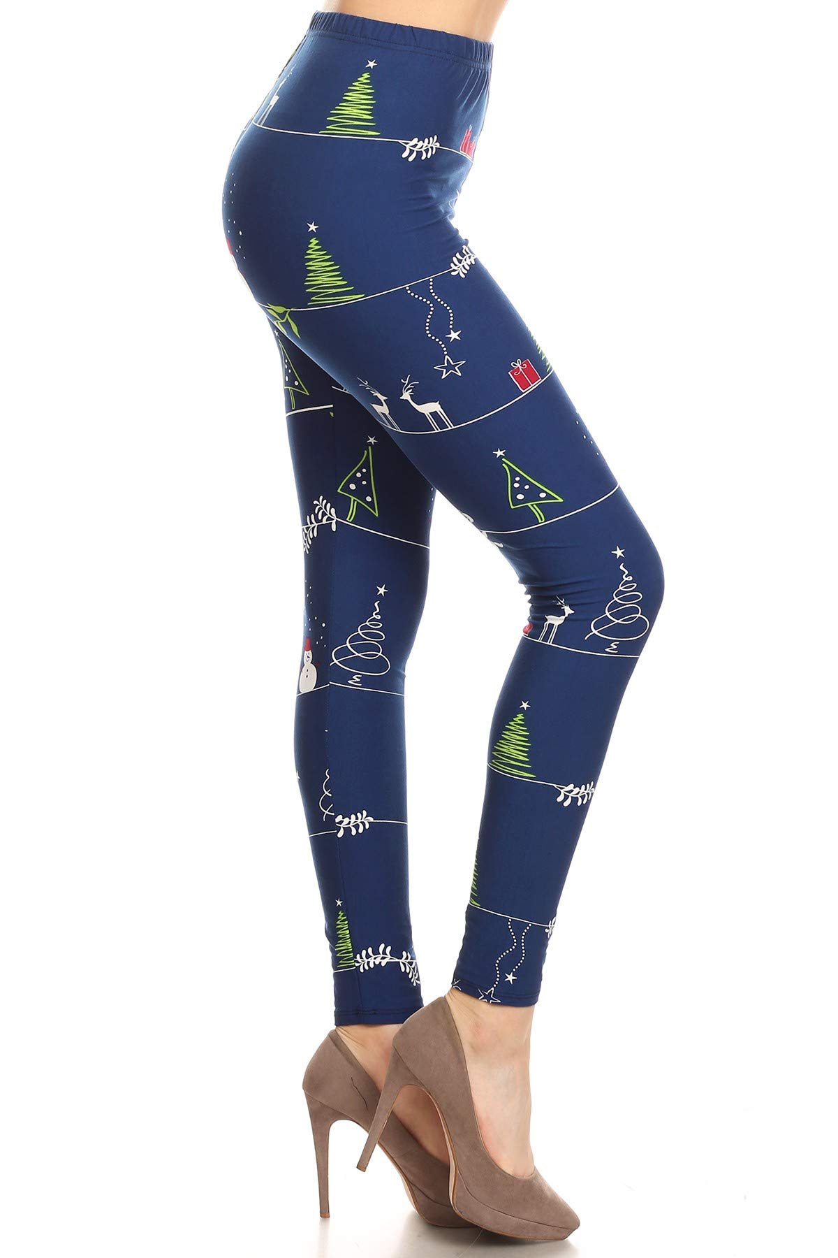 Leggings Depot Women's High Waisted Christmas Holiday Print Leggings - Festive Novelty Yoga Pants in Plus Sizes - Perfect for Holiday Parties, Gift Giving & Winter Workouts