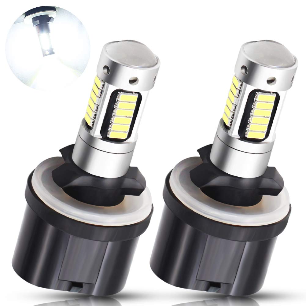 Boodled 9-30V 1200LM LED Fog Light Bulbs - Super Bright 4014 30-SMD Chips Replacement for 880 890 892 893 899 Series (6000K-6500K Xenon White, 2-Pack) - Perfect for Off-Roading, Night Driving & DRL Lights