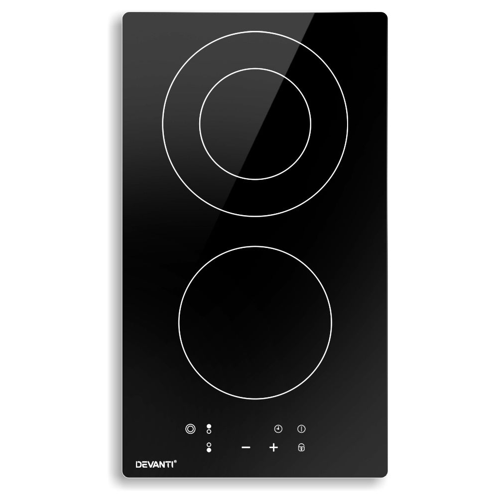 Devanti 30cm Electric Ceramic Cooktop - Fast Heating, Energy Efficient Stove for Kitchen - Perfect for Small Spaces, Apartments & RVs