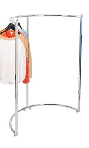 Adjustable Half Round Chrome Clothing Rack 52-72 Inch Height for Retail Store & Boutique Display - Perfect for Garment Organization, Home Closet, and Commercial Use