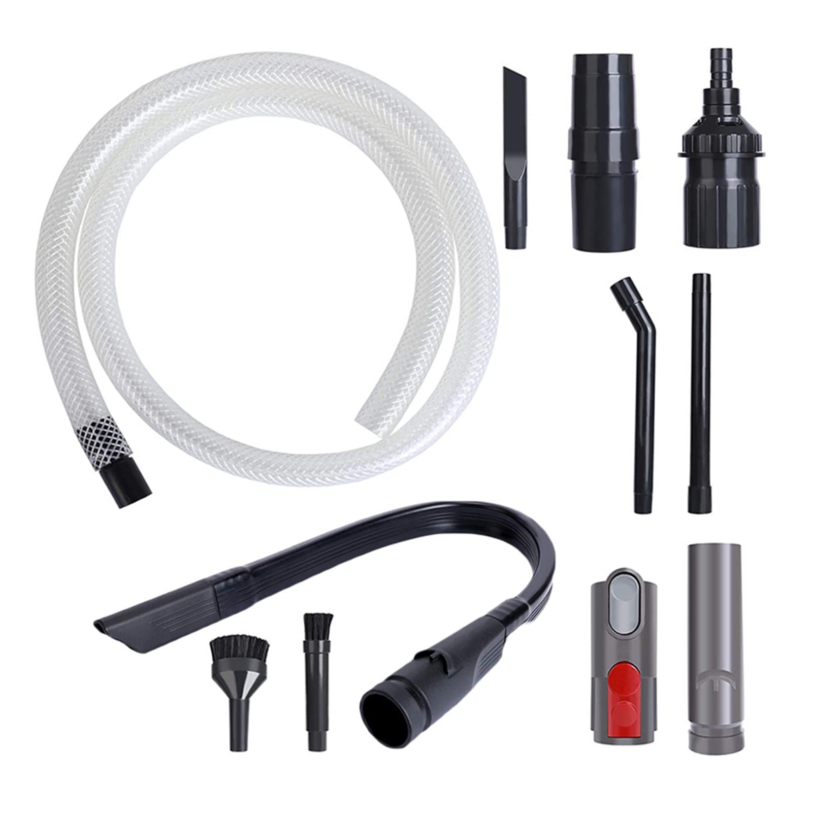 CHINKO Vacuum Cleaner Accessories Kit - Soft Bristle Brush & Crevice Tool Set for Dyson V7 V8 V10 V11 - Replacement Cleaning Heads & Flat Suction Tube Adapter - Perfect for Pet Hair, Car Detailing & Kitchen Cleaning