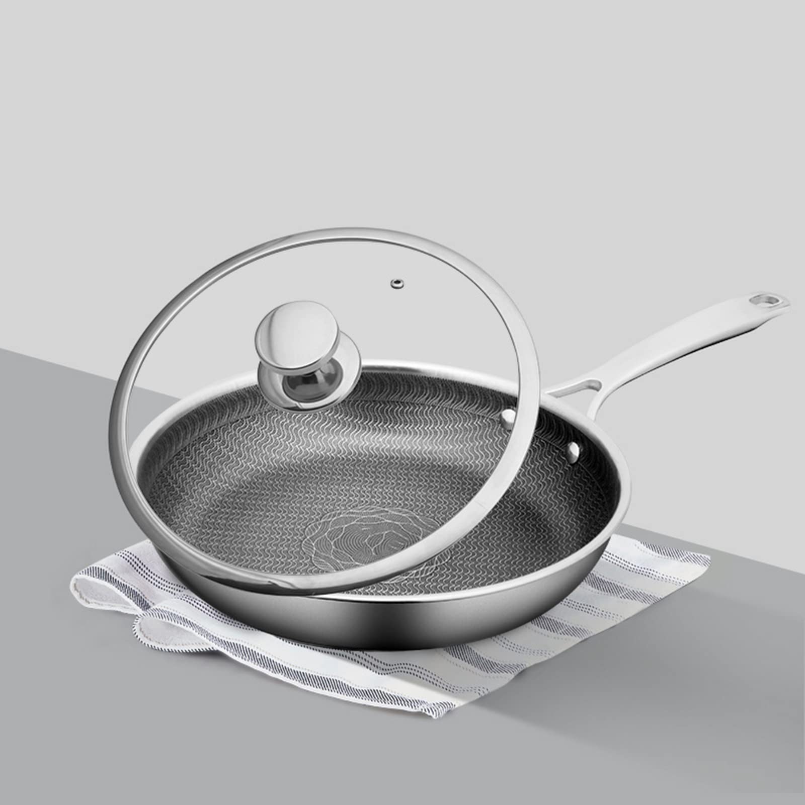 11 Inch Hybrid Stainless Steel Wok Pan with Stay-Cool Handle - PFOA Free, Dishwasher & Oven Safe, Non Stick Induction Compatible for Gas/Electric/Ceramic Cooktops - Perfect for Stir-Frying, Sautéing & Deep Frying Asian Cuisine