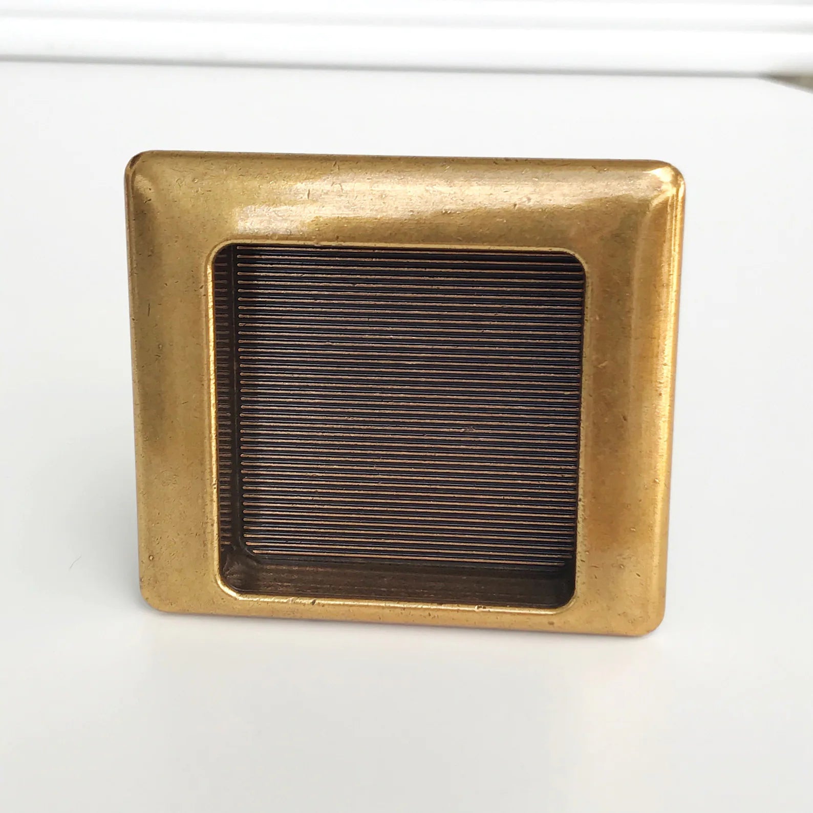 Vintage Square Antique Brass Recessed Drawer Pulls - Cabinet Hardware for Kitchen, Bathroom & Furniture (Set of 10) - Perfect for Home Renovation & DIY Projects