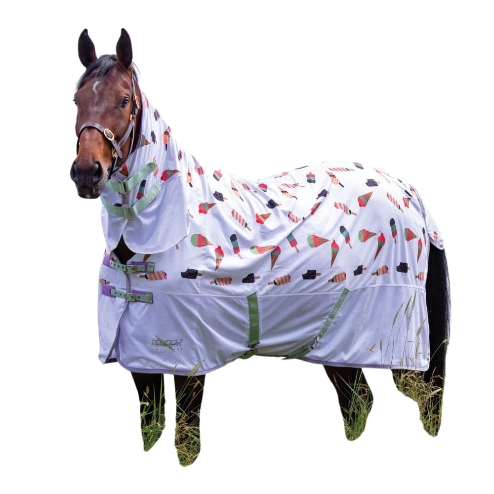 Tempest Original Horse Fly Sheet - Lightweight UV Protection Fly Rug for Horses (Ice Cream, 69