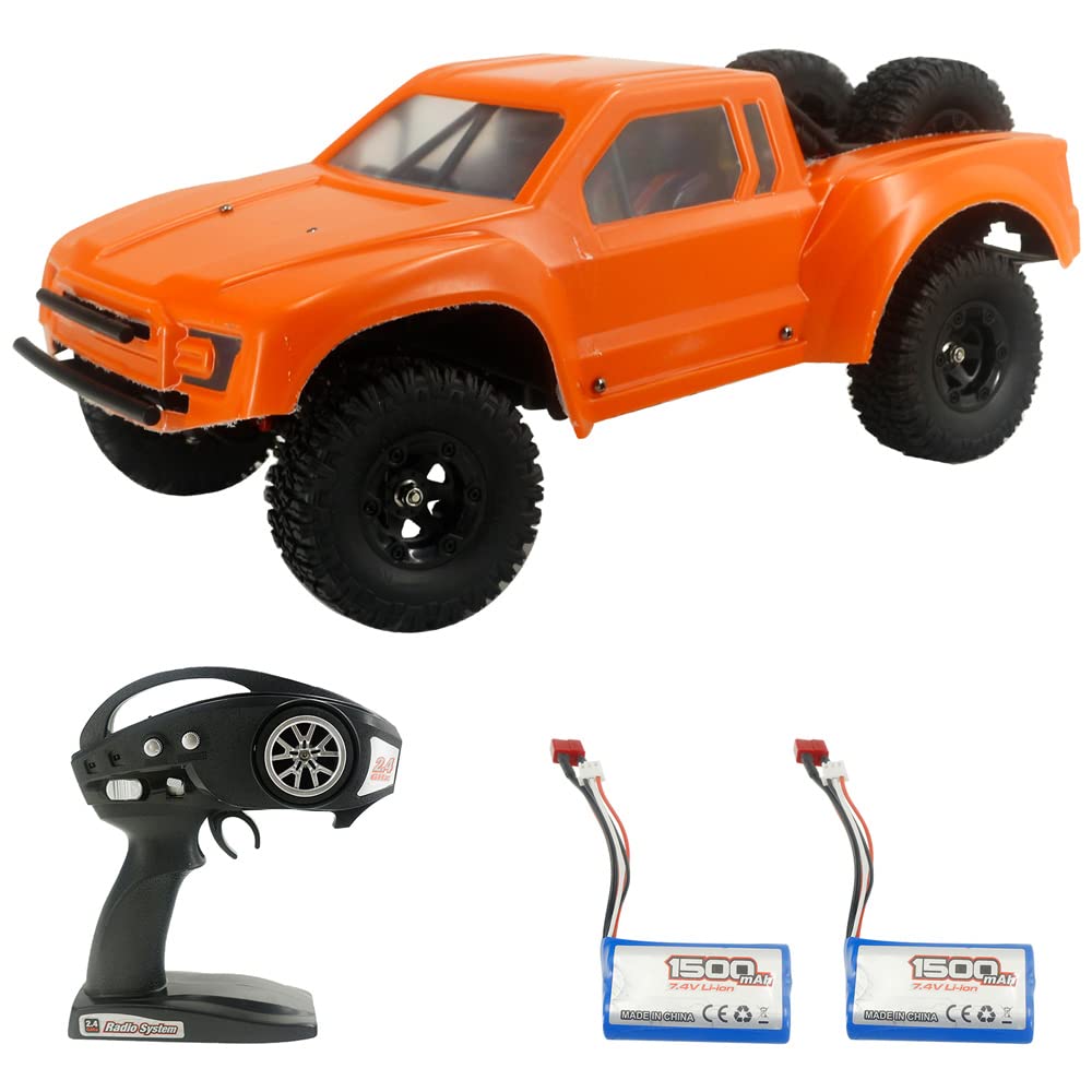 JLLING 1:12 Scale 4WD RC Crawler Car - 2.4Ghz Remote Control Short Course Truck with Brushless Motor, 55km/h High Speed, RTR (Ready-to-Run) - Includes 2 Rechargeable Batteries - Perfect Off-Road Adventure Toy for Kids & Adults - Great Gift for Birthday, Christmas & Outdoor Play