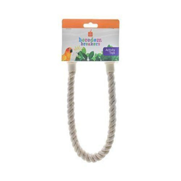 45 CM Natural Wood Bird Rope Perch - Safe & Durable for Parrots, Cockatiels, and Small Birds - Perfect for Cages, Playstands, and Climbing Enrichment