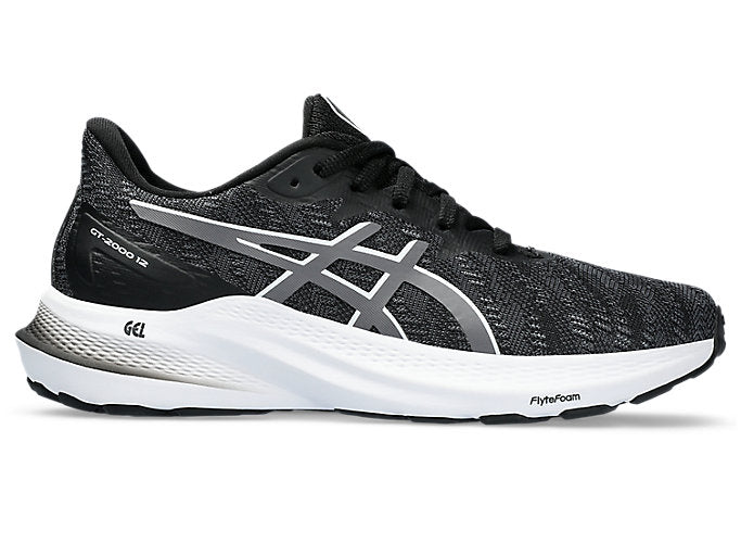 ASICS GT 2000 12 GS Running Shoes for Kids - Black/Carrier Grey | Lightweight Athletic Sneakers for Boys & Girls | Perfect for School, Sports & Daily Activities