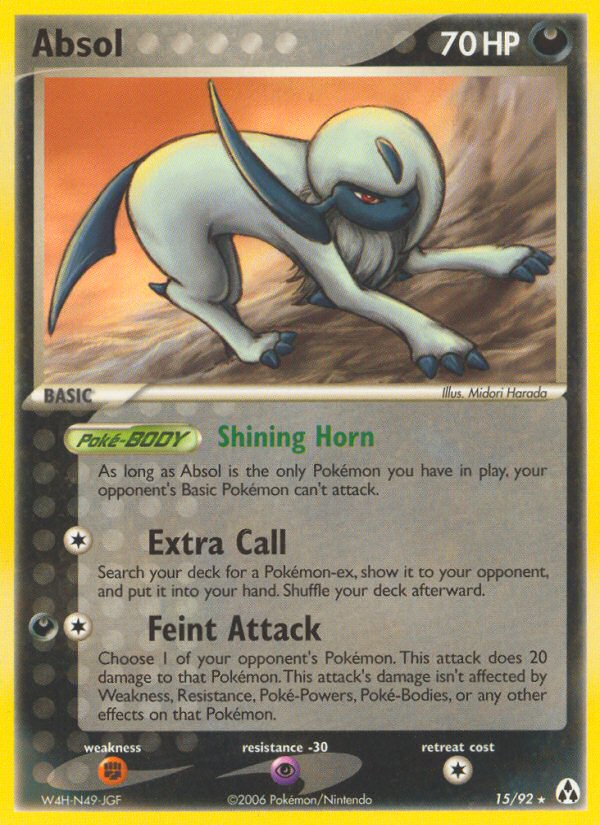 Absol (15/92) Pokemon EX Legend Maker Trading Card - Rare Collectible for Battles & Trading