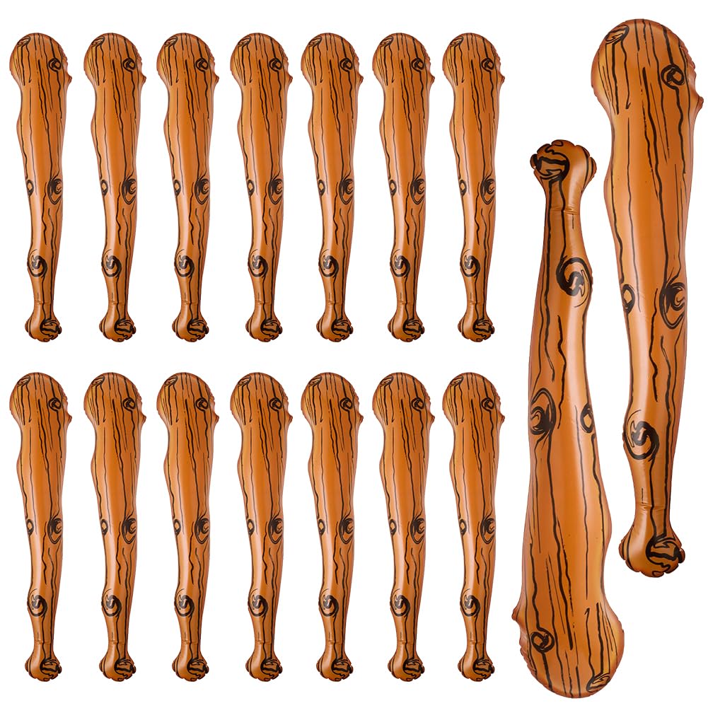 16-Piece Inflatable Wooden Stick Set - 36 Inch Baseball Bat, Axe & Cave Bat for Halloween Party Supplies, Carnival Decorations | Perfect for Costume Parties, Themed Events & Kids Playtime