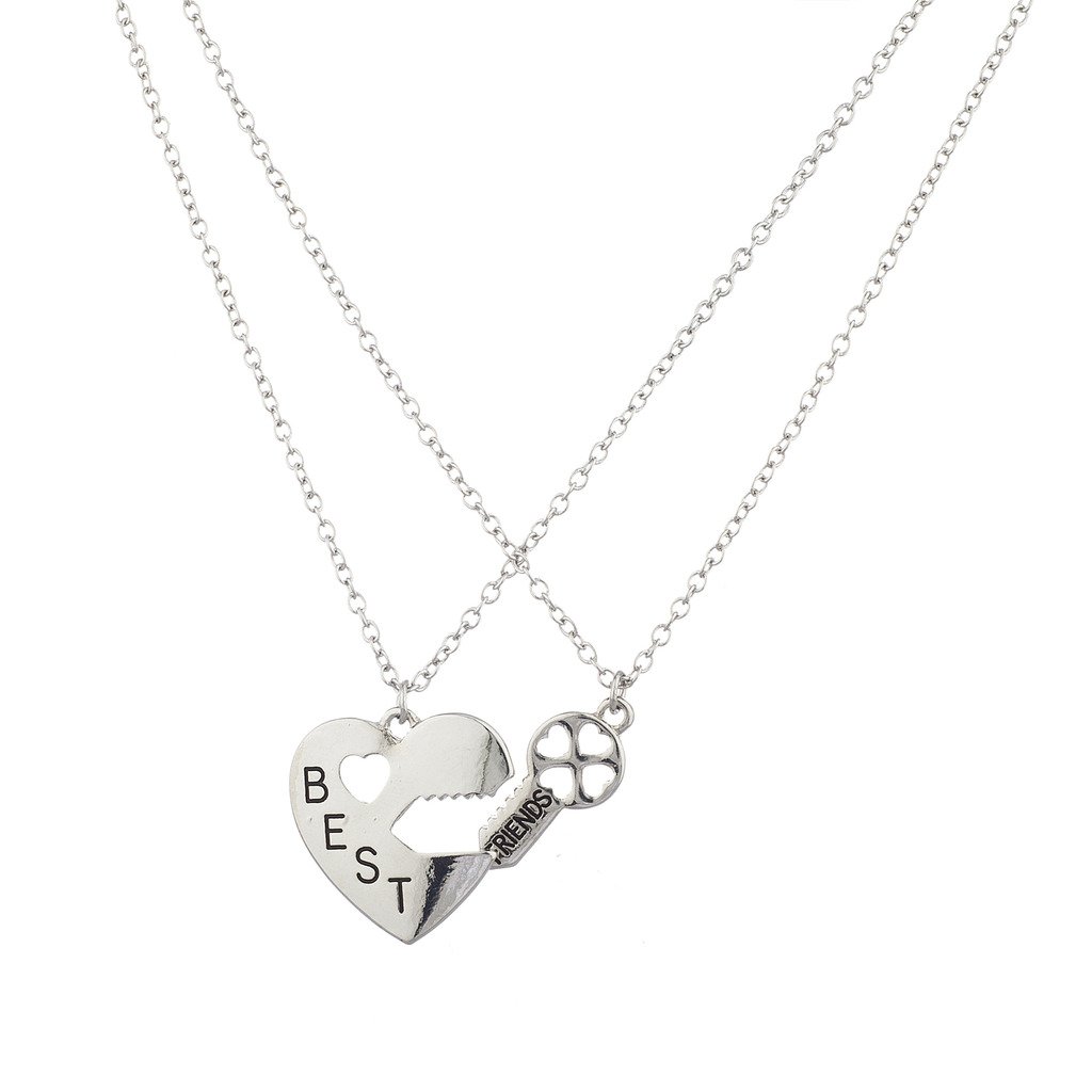 Best Friends Heart Lock Necklace Set - Perfect Gift for BFFs