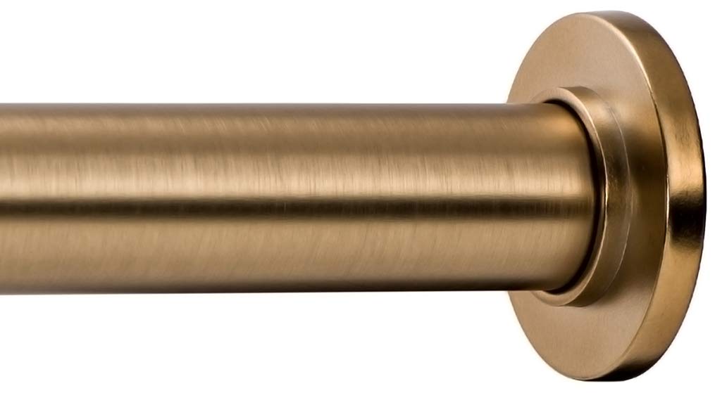 Ivilon Spring Tension Curtain Rod - Adjustable 16 to 24 Inch, Warm Gold Finish for Small Windows, Bathrooms, and Showers
